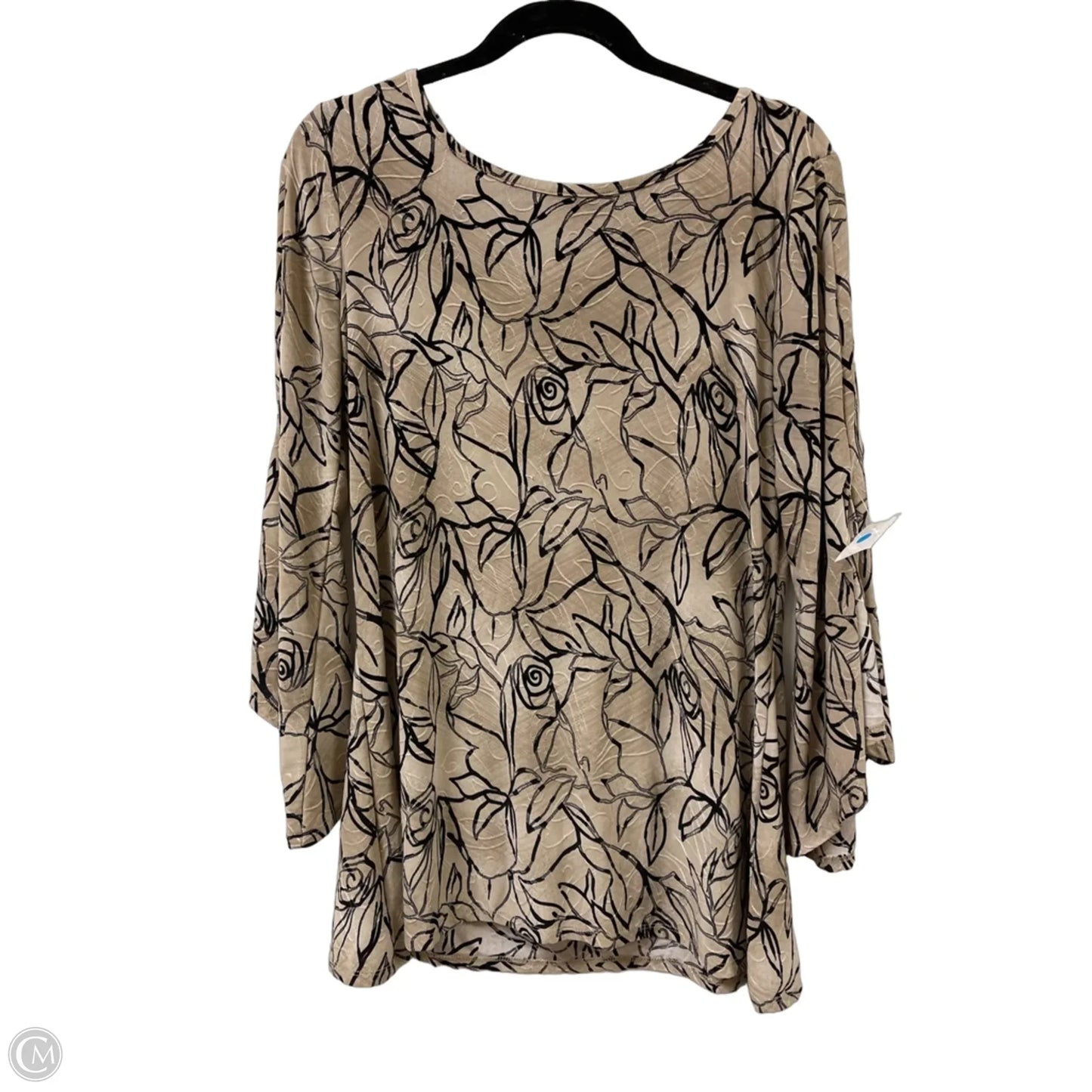 Top Long Sleeve By New Directions In Tan, Size: M