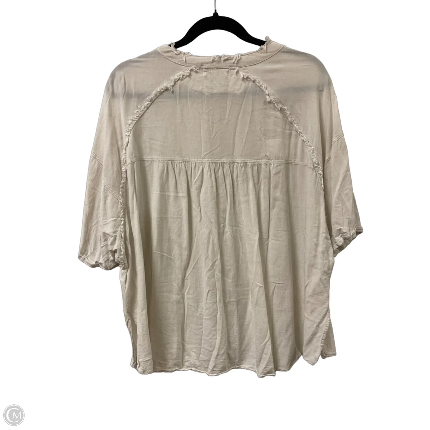Blouse Short Sleeve By Carly Jean In Cream, Size: L