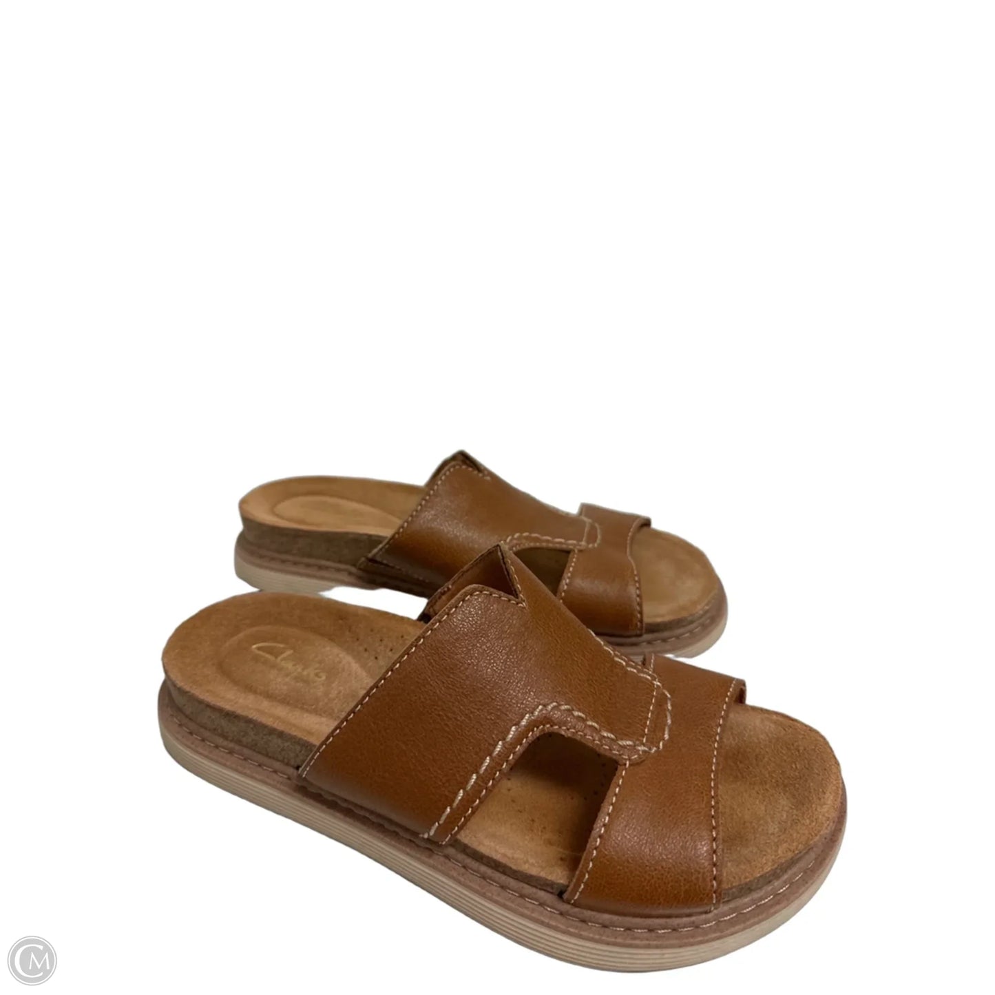Sandals Flats By Clarks In Brown, Size: 6.5