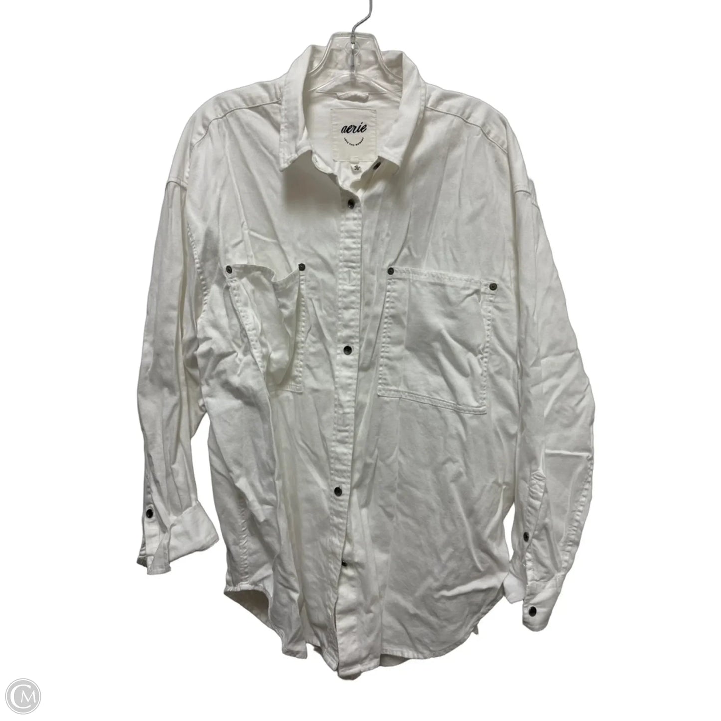 Jacket Shirt By Aerie In White, Size: L