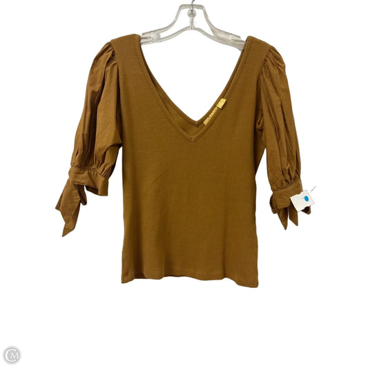 Top Short Sleeve By Maeve In Brown, Size: S