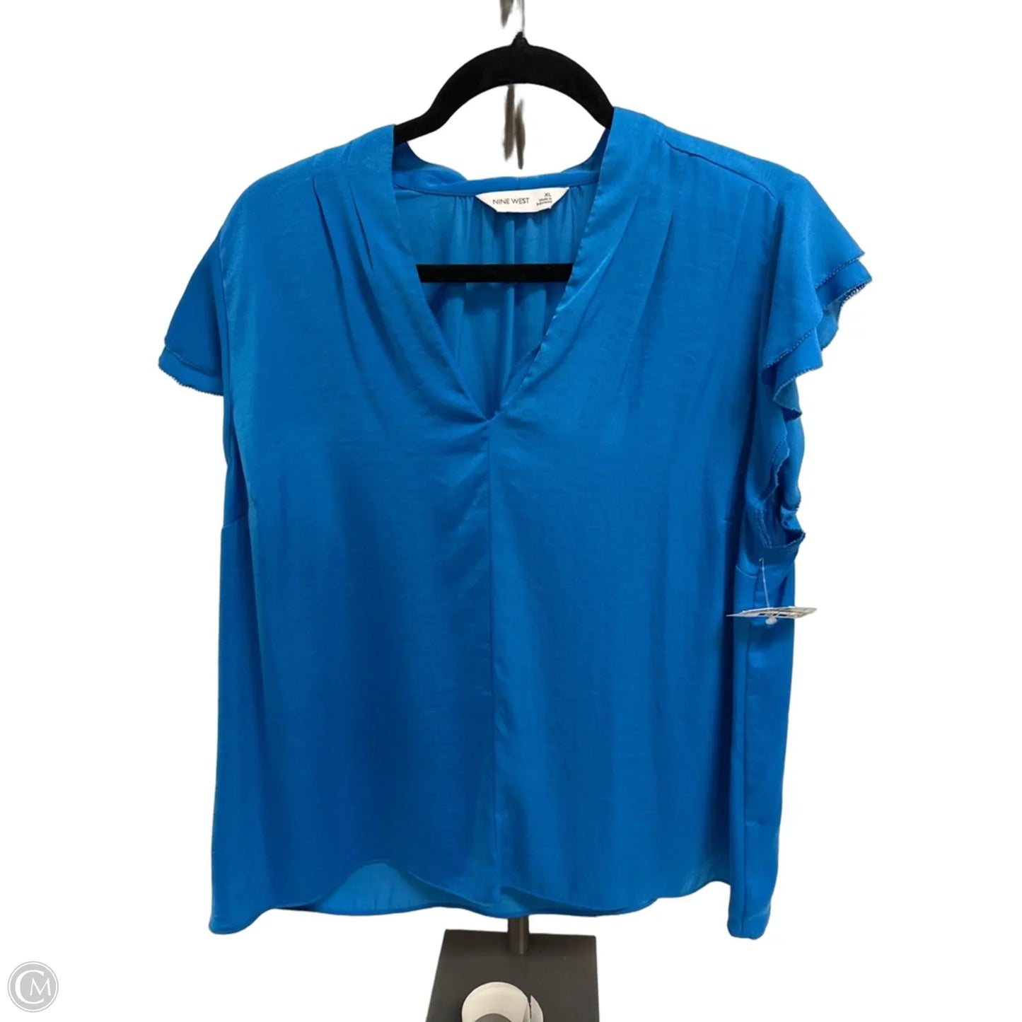 Top Short Sleeve By Nine West In Blue, Size: Xl