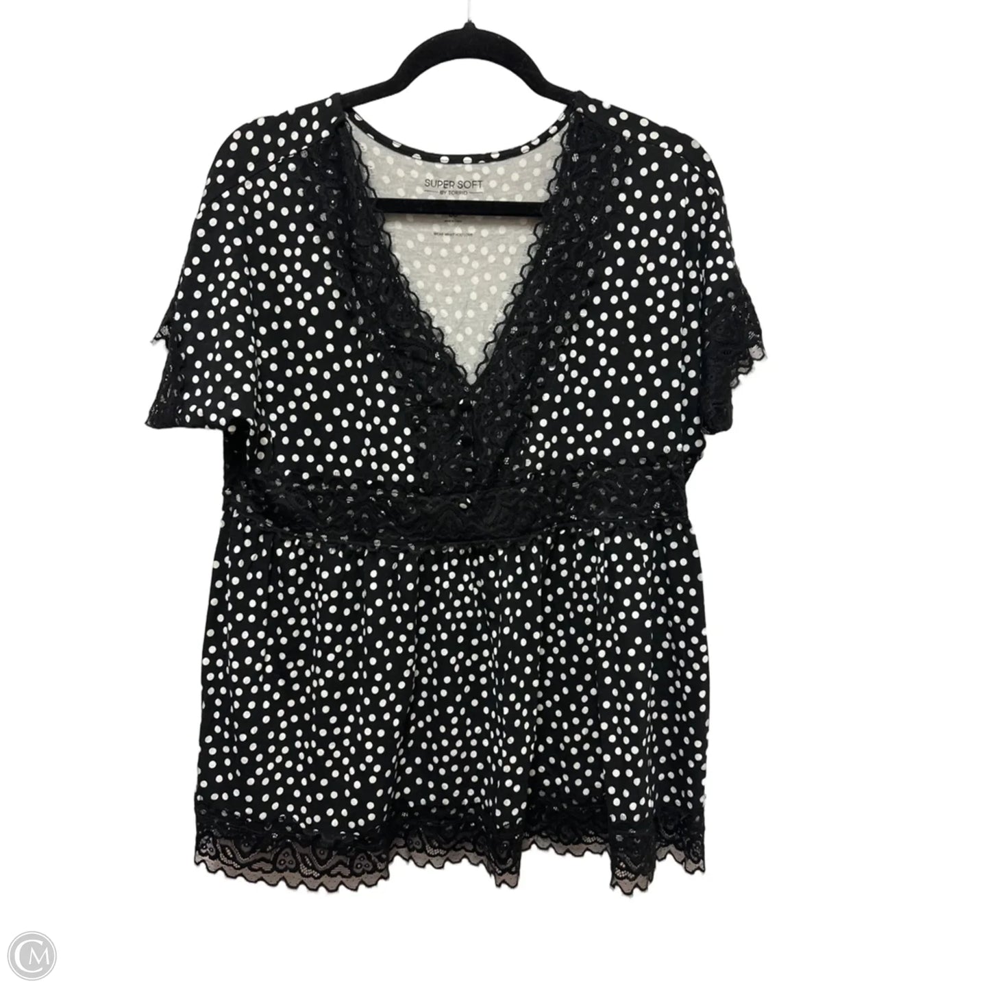 Top Short Sleeve By Torrid In Polkadot Pattern, Size: L