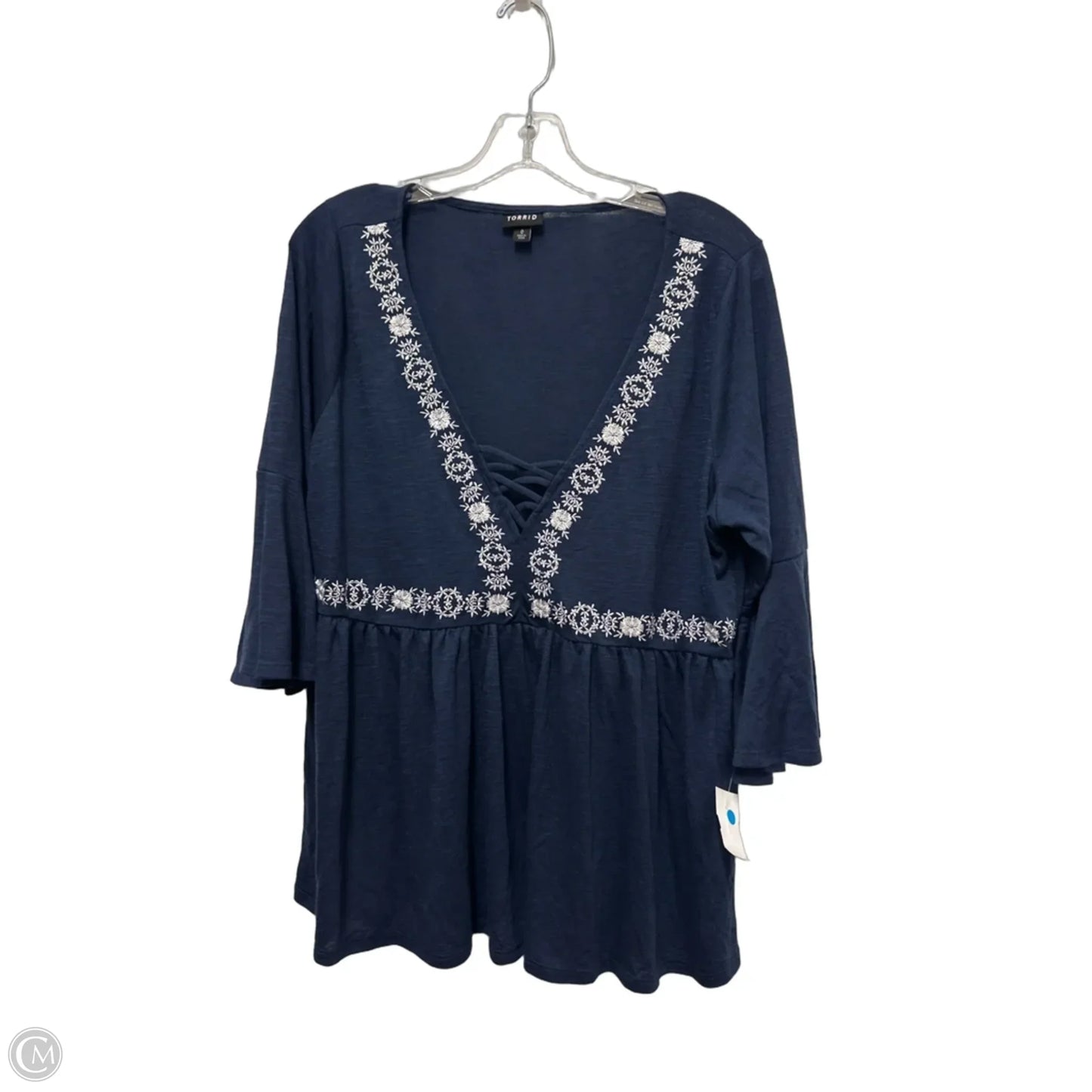 Top Long Sleeve By Torrid In Navy, Size: Xl