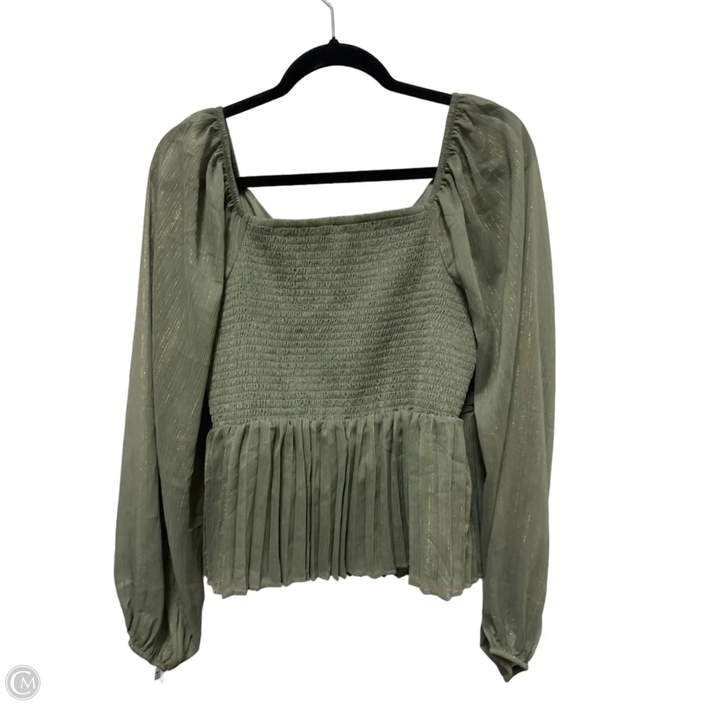 Top Long Sleeve By Express In Green, Size: L