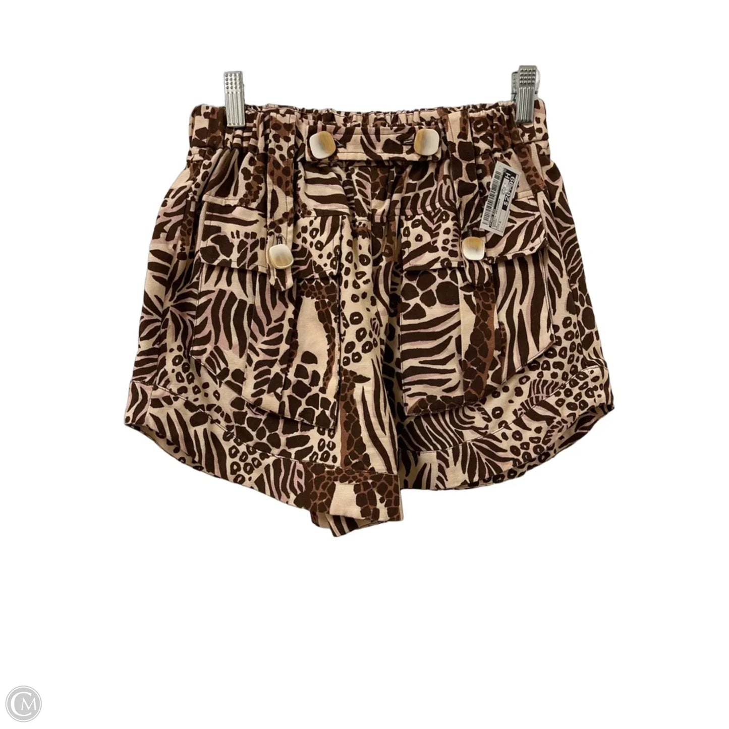 Shorts Designer By Farm Rio In Brown, Size: 2