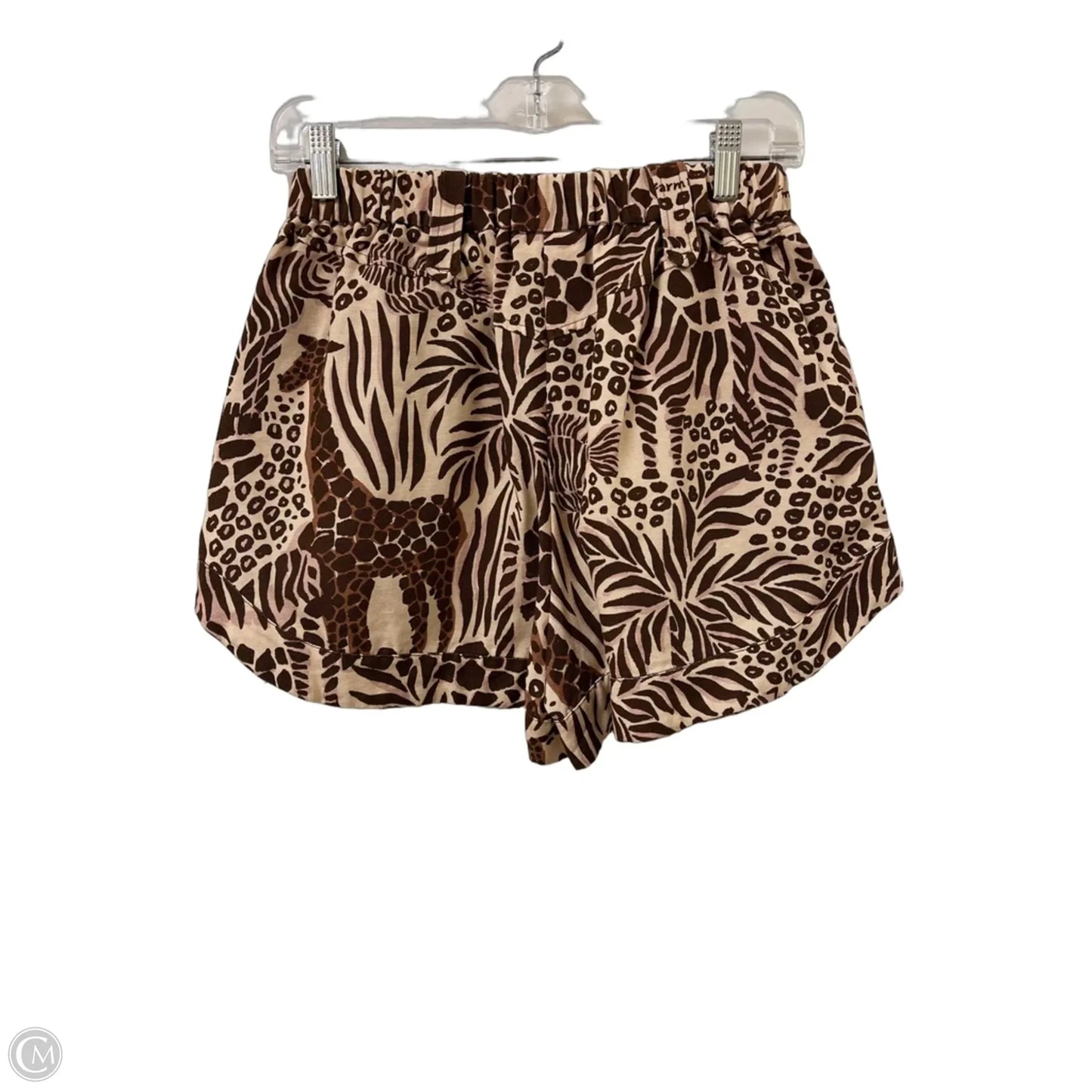 Shorts Designer By Farm Rio In Brown, Size: 2