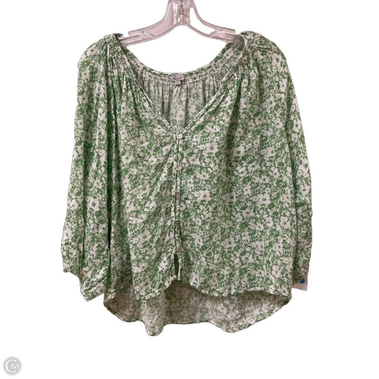 Blouse Long Sleeve By Rails In Green, Size: Xl