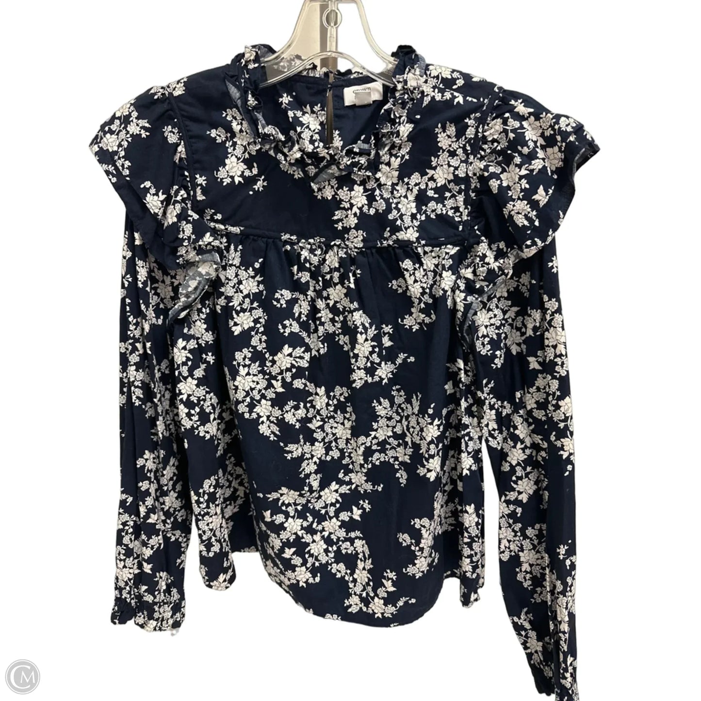 Top Long Sleeve By Crown And Ivy In Navy, Size: L