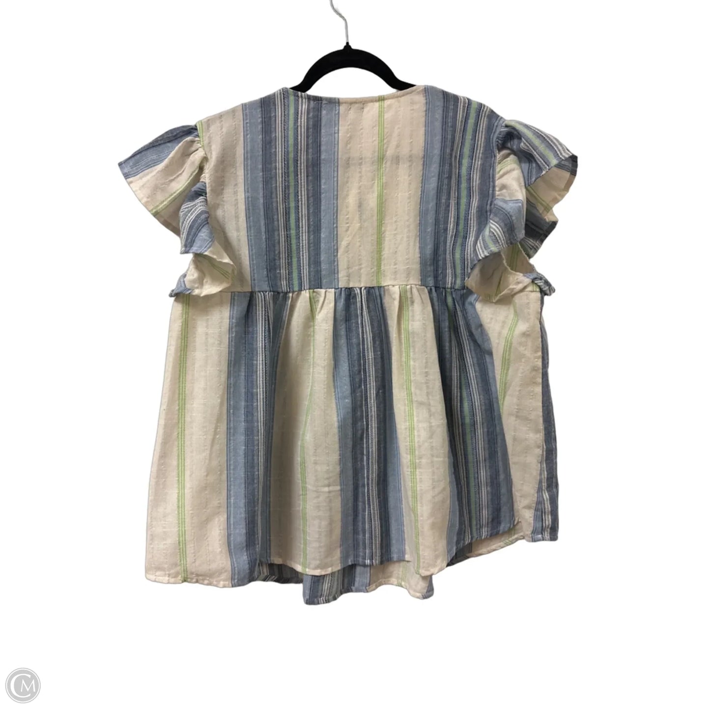 Top Short Sleeve By Davi & Dani In Blue, Size: 1x