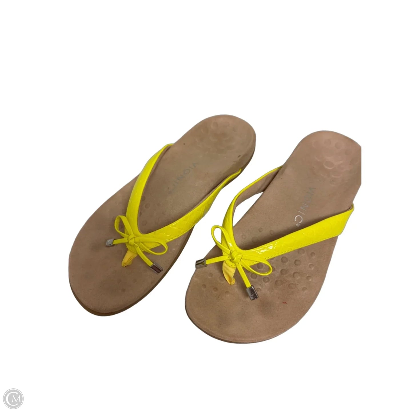 Sandals Flip Flops By Vionic In Yellow, Size: 9