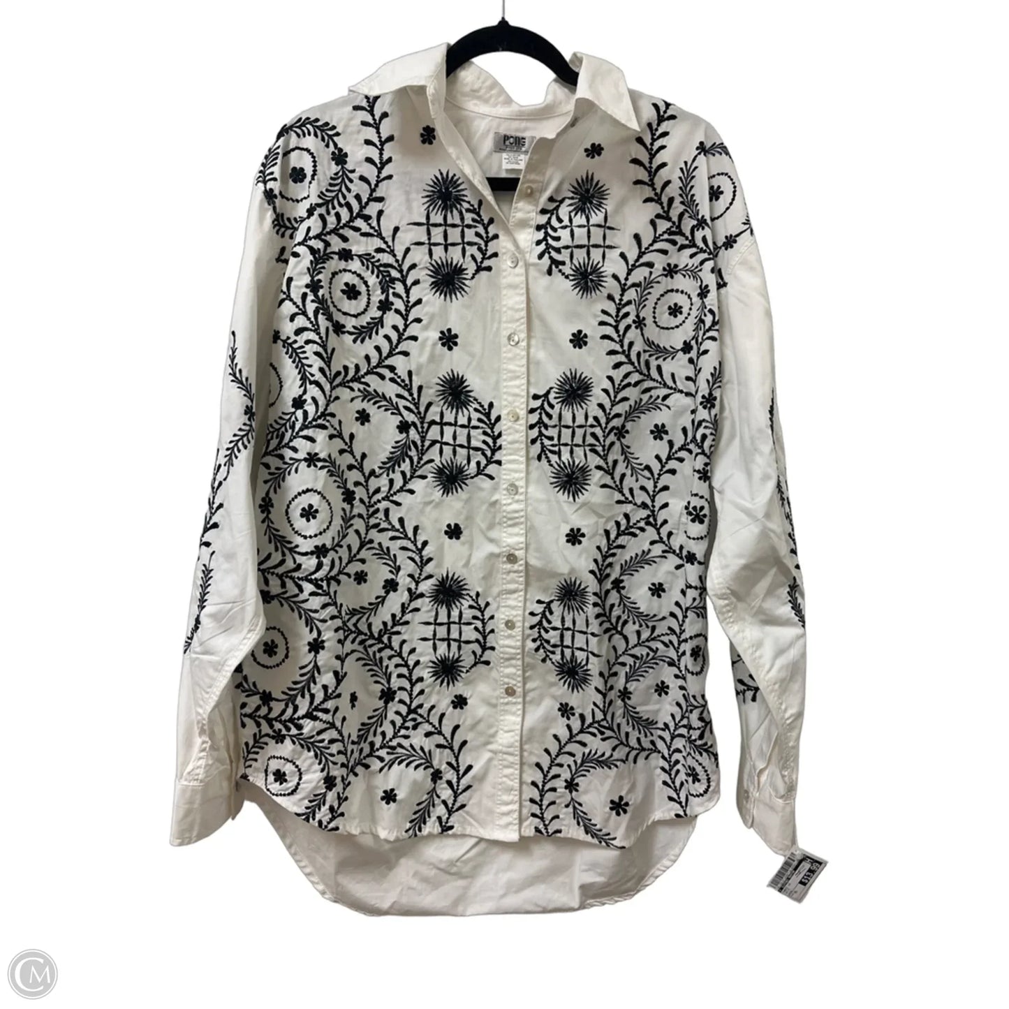 Tunic Long Sleeve By Clothes Mentor In White, Size: Xl