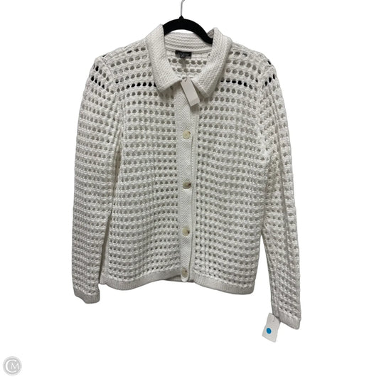 Sweater Cardigan By Talbots In White, Size: M