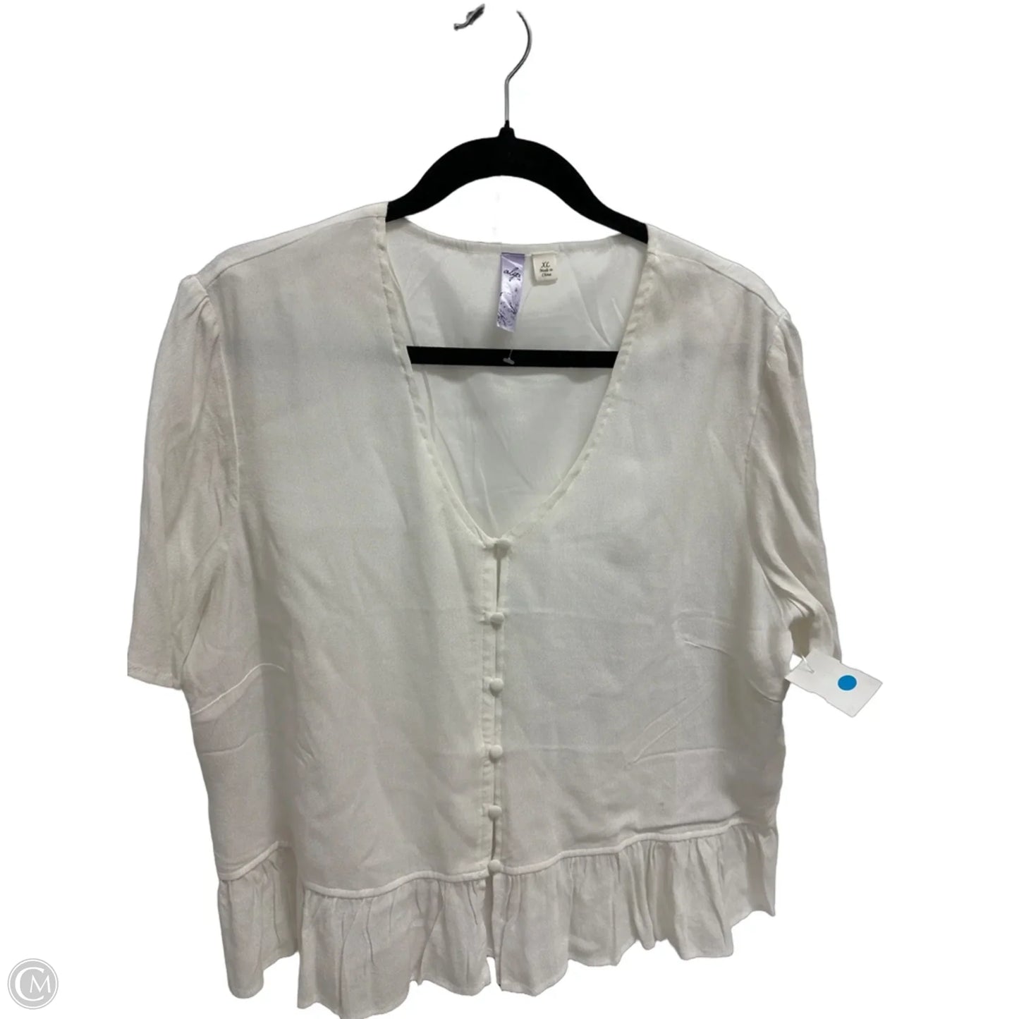 Top Short Sleeve By Alya In White, Size: Xl