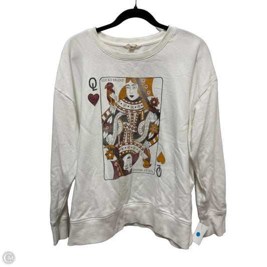 Sweater By Lucky Brand In White, Size: 1x