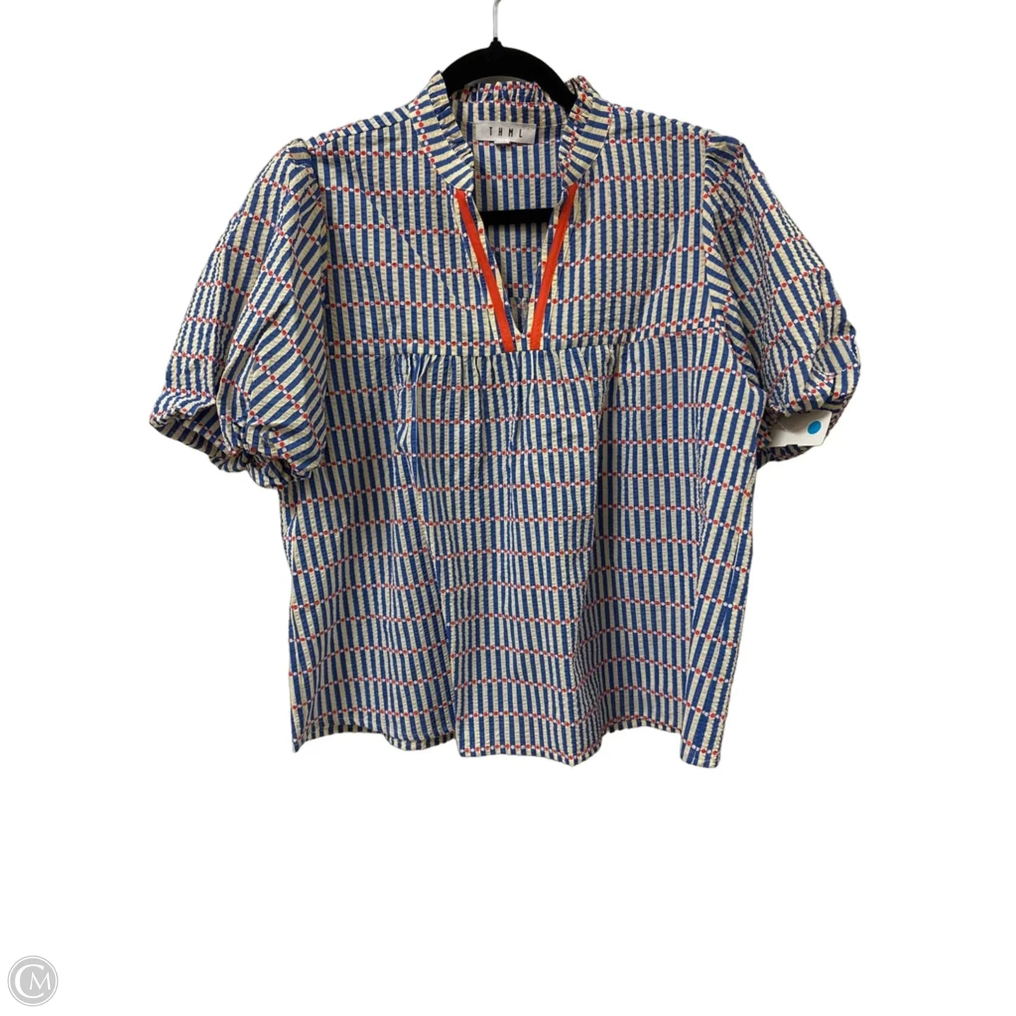 Top Short Sleeve By Thml In Blue, Size: M