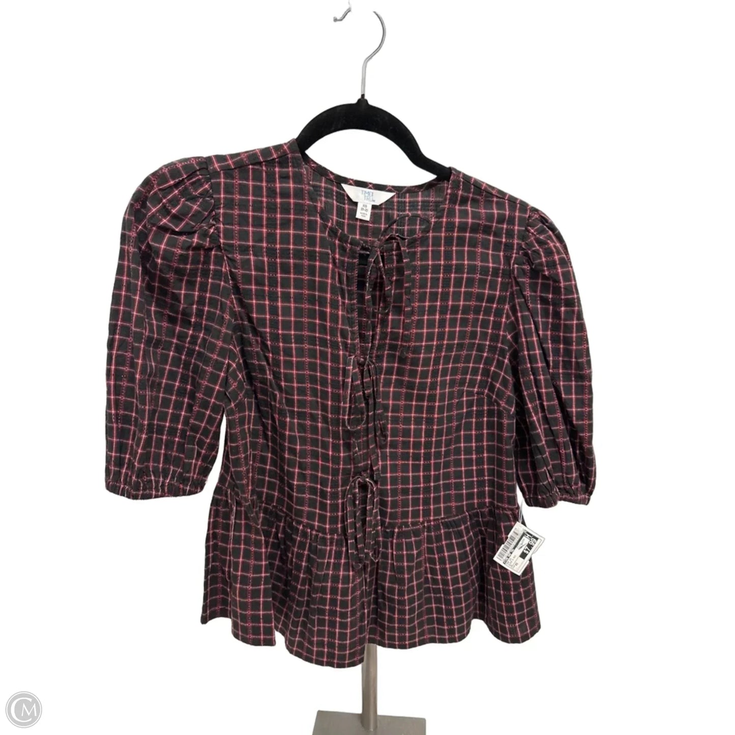 Top Short Sleeve By Time And Tru In Black & Red, Size: Xs