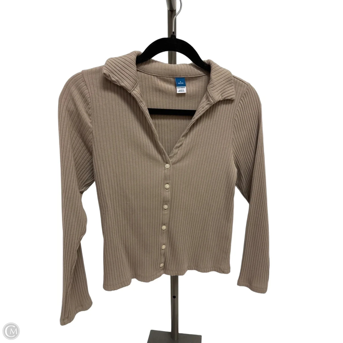 Blouse Long Sleeve By Old Navy In Tan, Size: S