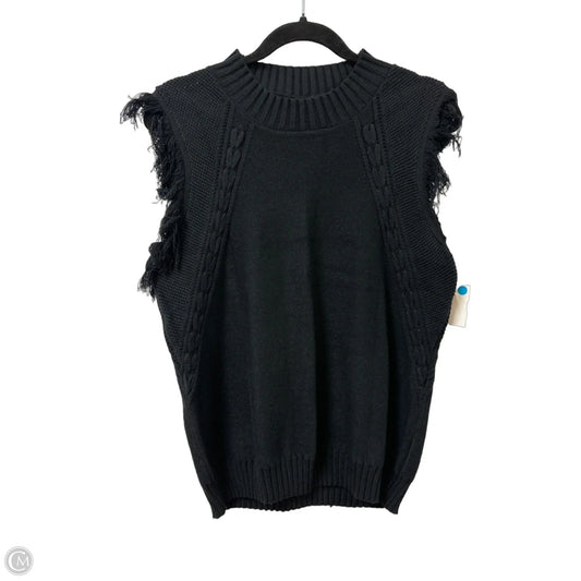 Sweater Short Sleeve By Clothes Mentor In Black, Size: L