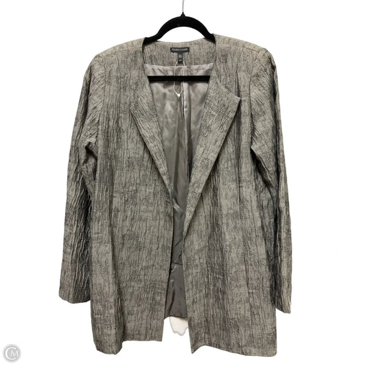 Sweater Cardigan By Eileen Fisher In Grey, Size: L