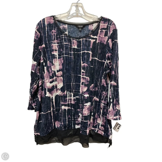 Top Long Sleeve By Simply Vera In Blue, Size: Xl