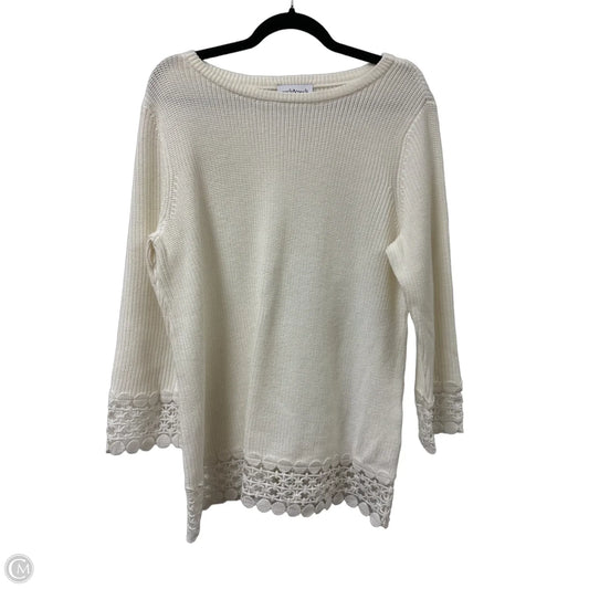 Tunic Long Sleeve By Peck And Peck In Cream, Size: L