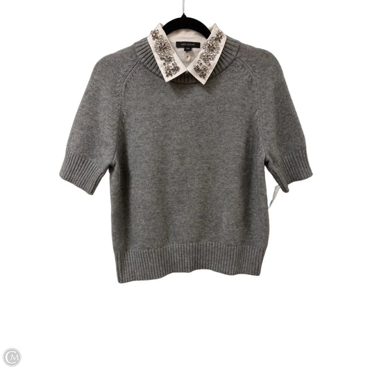 Sweater Short Sleeve By Ann Taylor In Grey, Size: S