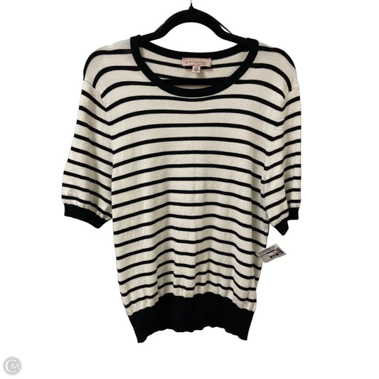Sweater Short Sleeve By Philosophy In Black & Cream, Size: L
