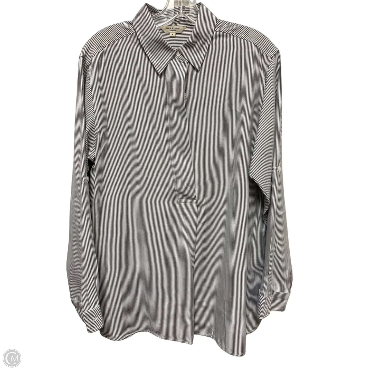 Tunic Long Sleeve By Max Studio In Grey, Size: M