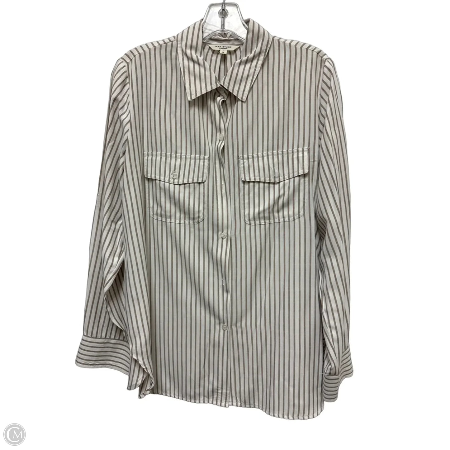 Blouse Long Sleeve By Max Studio In Brown, Size: M