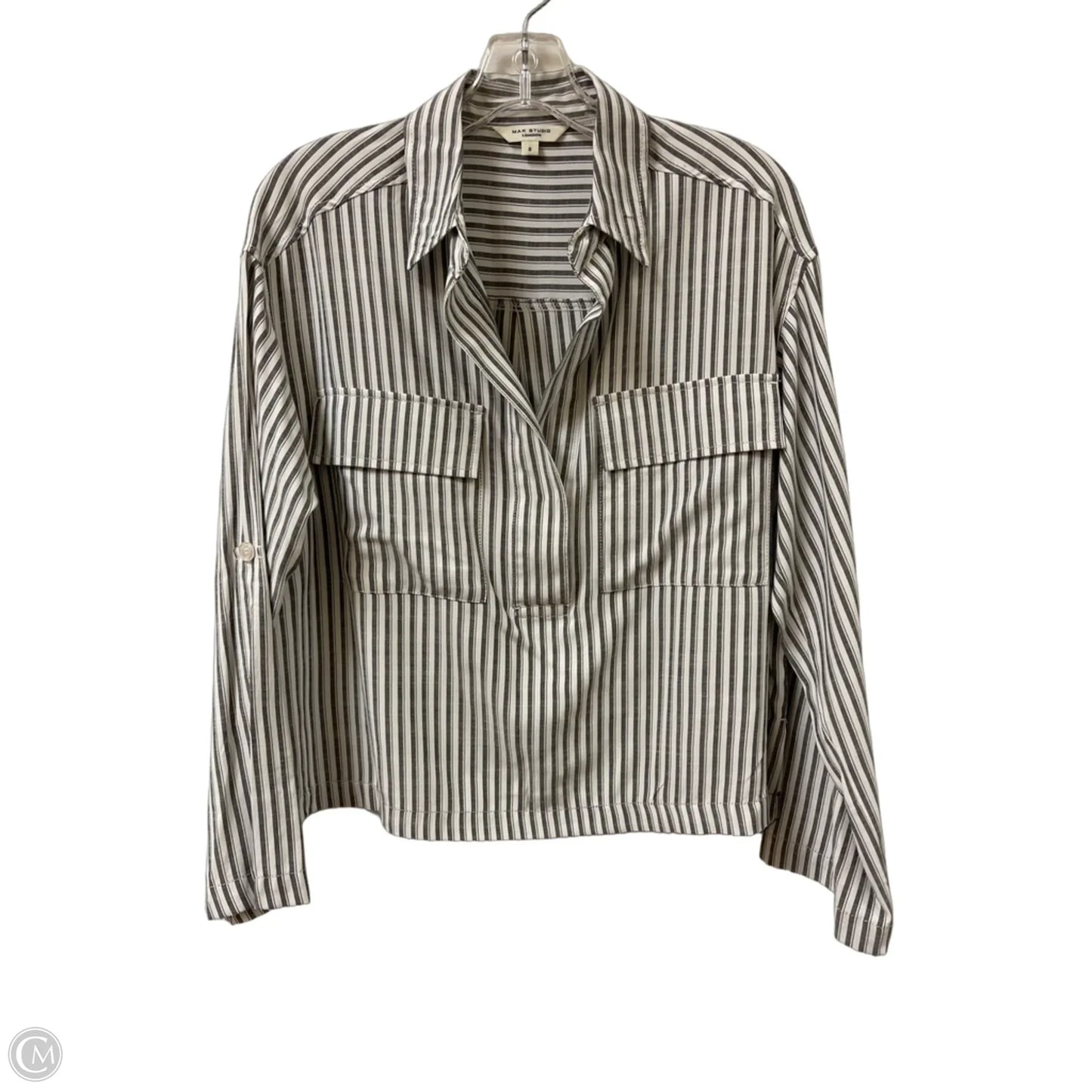 Top Long Sleeve By Max Studio In Grey, Size: S