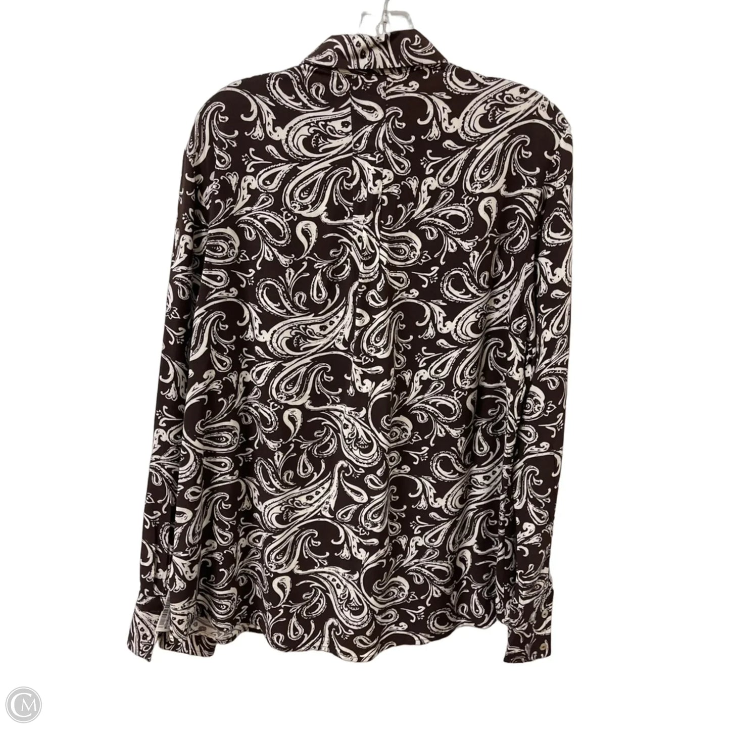 Blouse Long Sleeve By Philosophy In Brown, Size: M