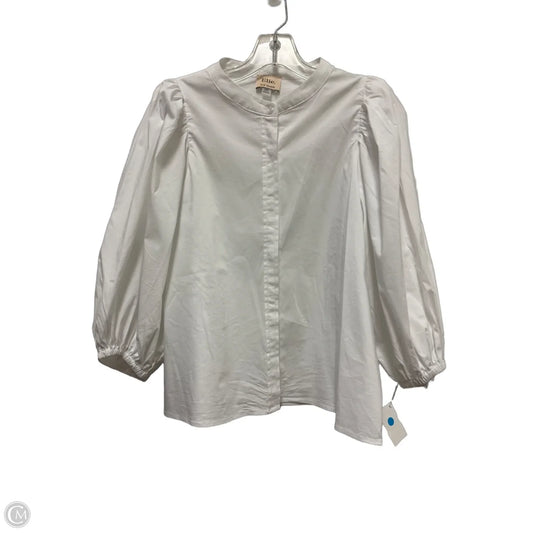 Blouse Long Sleeve By Elie Tahari In White, Size: M