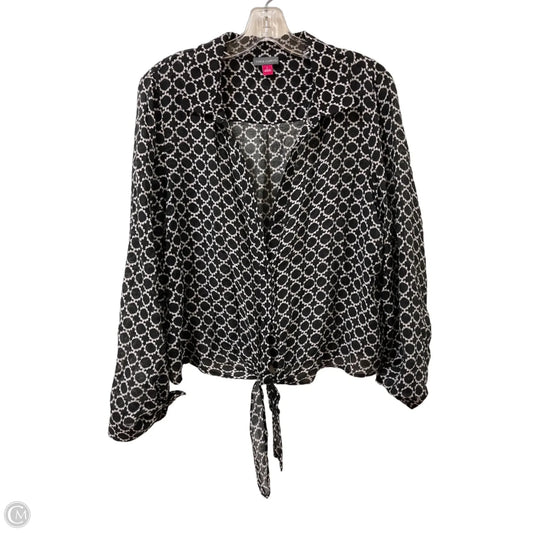 Blouse Long Sleeve By Vince Camuto In Black, Size: L