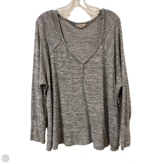 Top Long Sleeve By Lucky Brand In Grey, Size: 3x