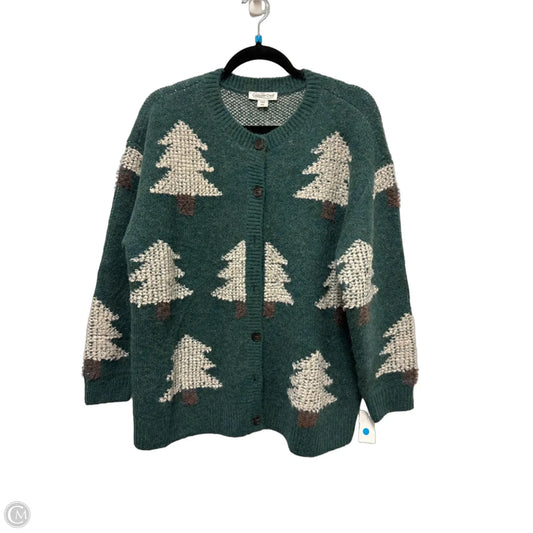 Sweater Cardigan By Coldwater Creek In Green, Size: Xlp