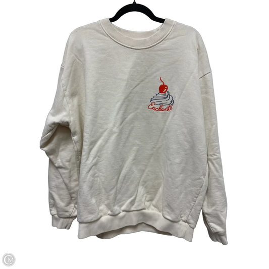 Sweater By Clothes Mentor In Cream, Size: L