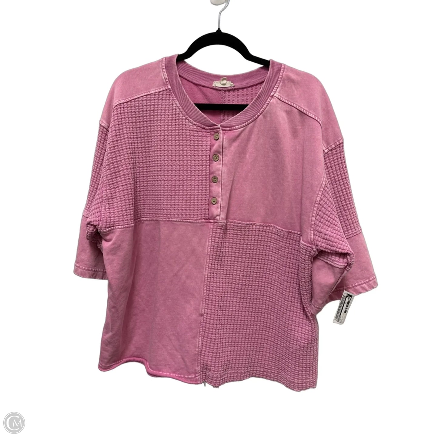 Top Short Sleeve By Easel In Pink, Size: L