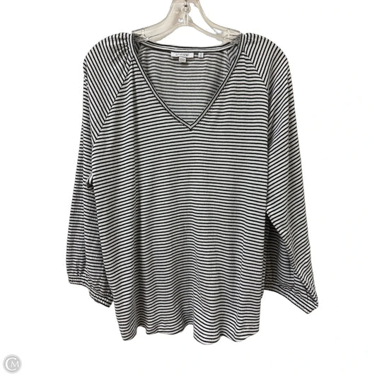 Top Long Sleeve By Chicos In Black & White, Size: Xl