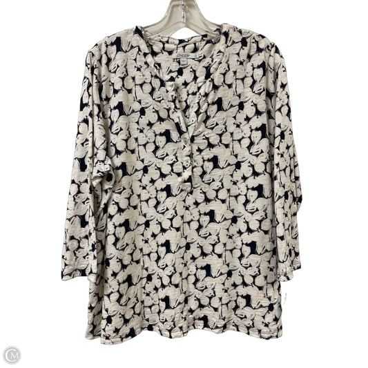 Top Long Sleeve By Chicos In Navy, Size: Xl