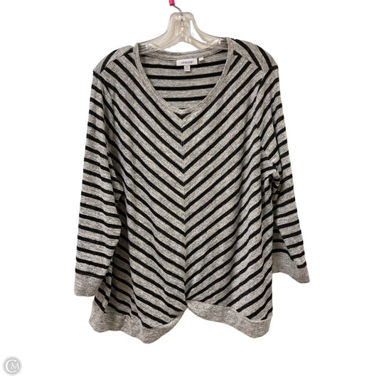 Top Long Sleeve By Chicos In Grey, Size: 1x