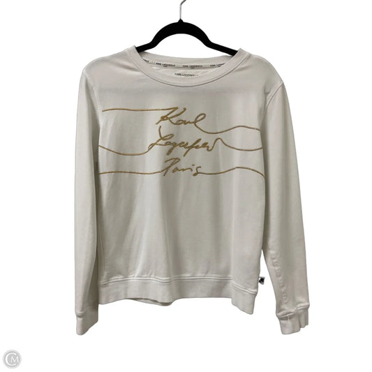 Sweater Designer By Karl Lagerfeld In White, Size: Xs
