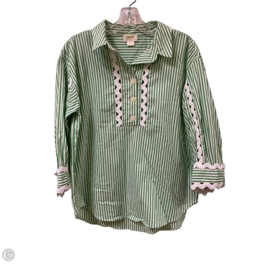 Top Long Sleeve By Maeve In Green, Size: S