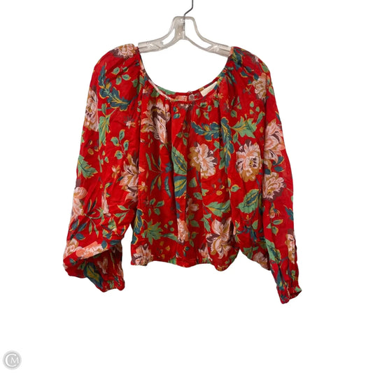 Top Long Sleeve By Maeve In Red, Size: S