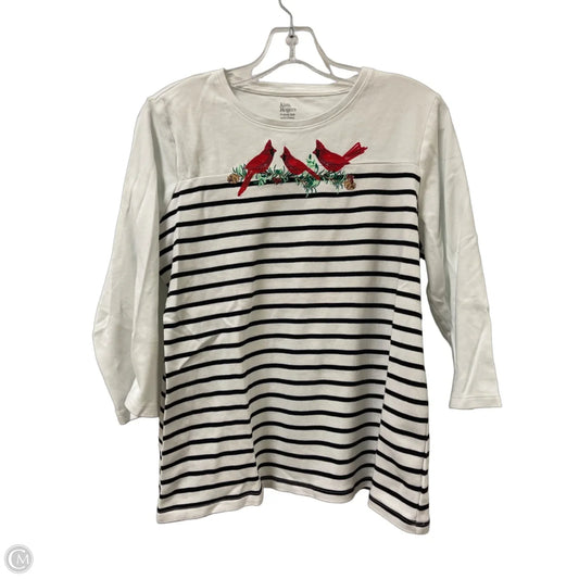 Top Long Sleeve By Kim Rogers In Striped Pattern, Size: M