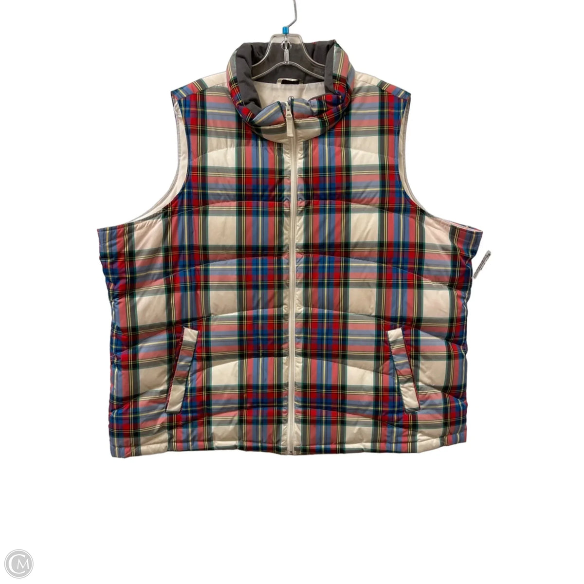 Vest Puffer & Quilted By Lands End In Plaid Pattern, Size: 3x