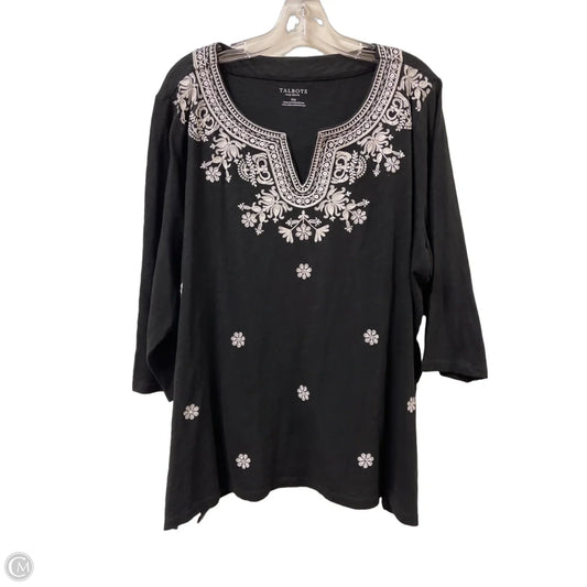 Top Long Sleeve By Talbots In Black, Size: 3x