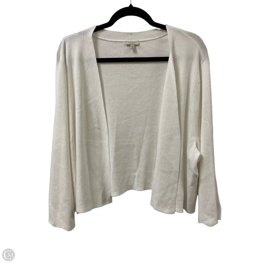 Sweater Cardigan By Talbots In White, Size: 3x