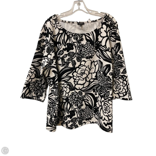 Top Long Sleeve By Talbots In Black & White, Size: 3x