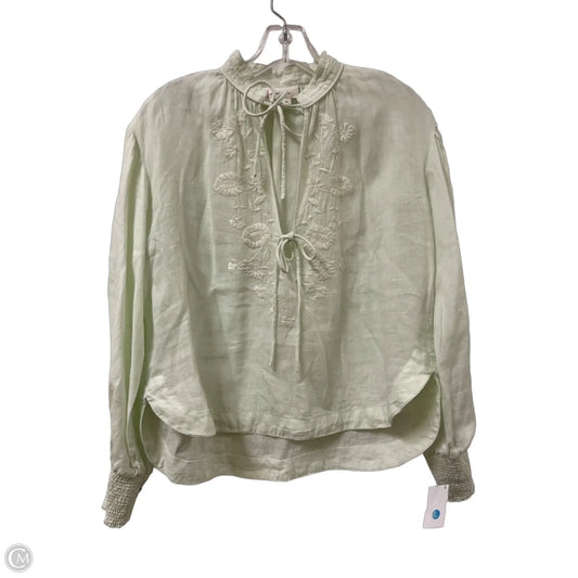 Top Long Sleeve By Anthropologie In Green, Size: Xs